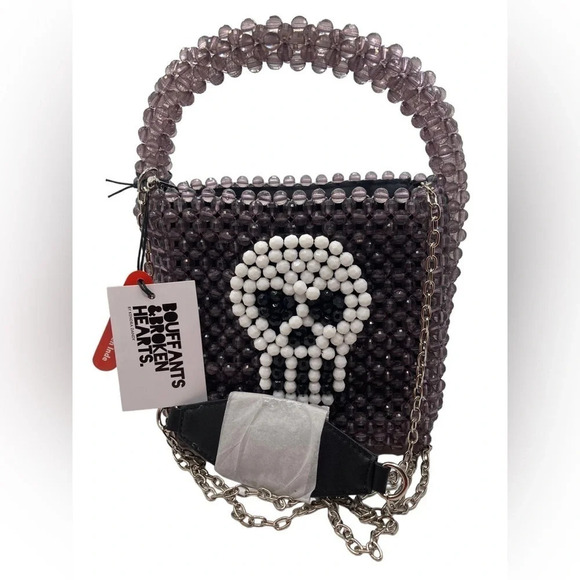 BOUFFANTS & BROKEN HEARTS Kendra Dandy Hand-Beaded Artisan Skull Bag NEW NWT - Picture 16 of 16